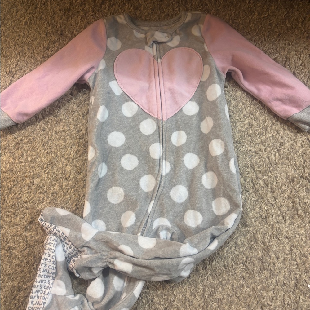 Carter's Gray and Pink Baby Onesie